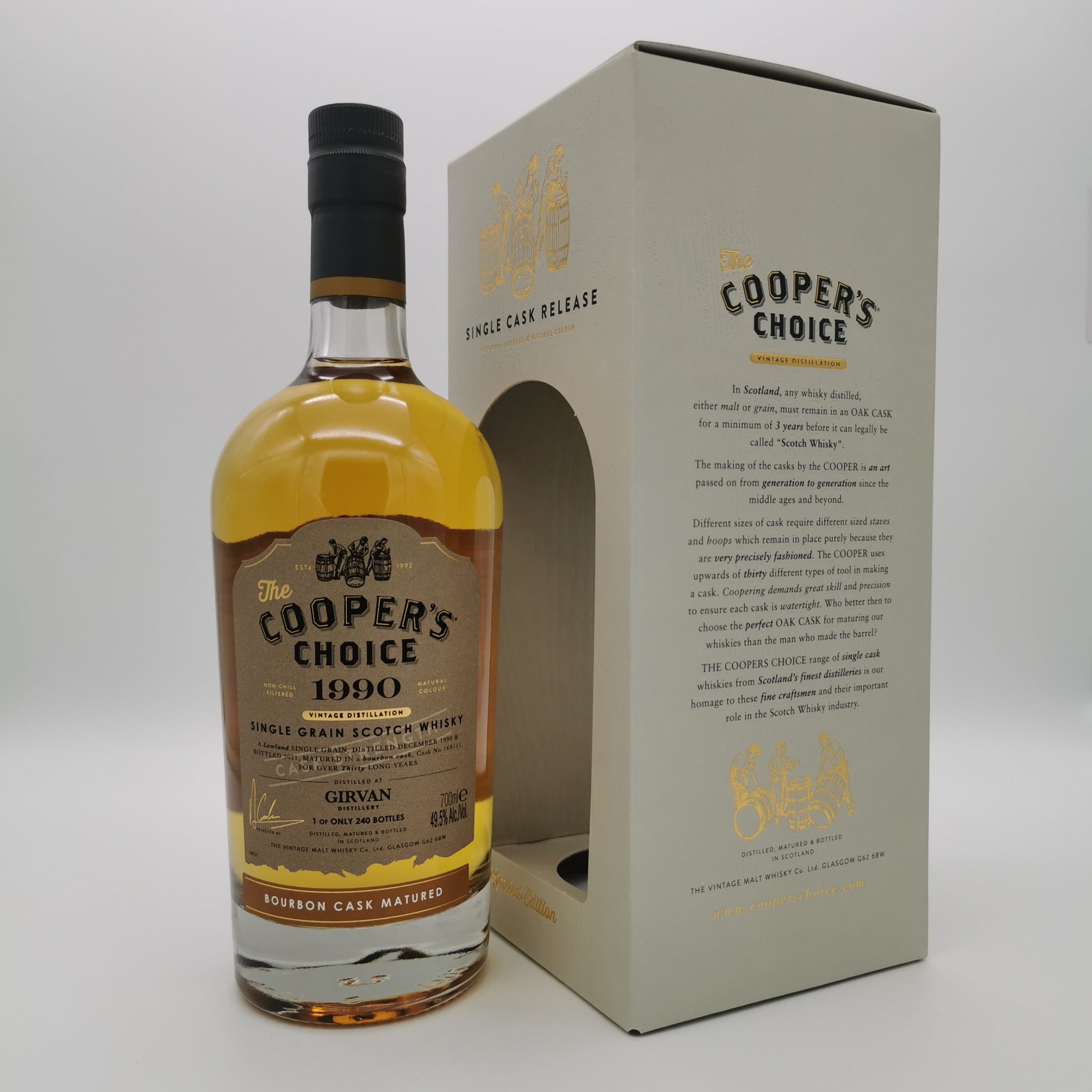 Girvan 30 Jahre 1990/2021 Bourbon Cask #169111 -Cooper’s Choice- 49,5%vol. 0,7L – Bild 2